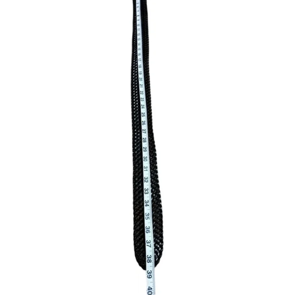 Y2K Vintage Black Chunky Braided Waist Belt - XL -‎ 38